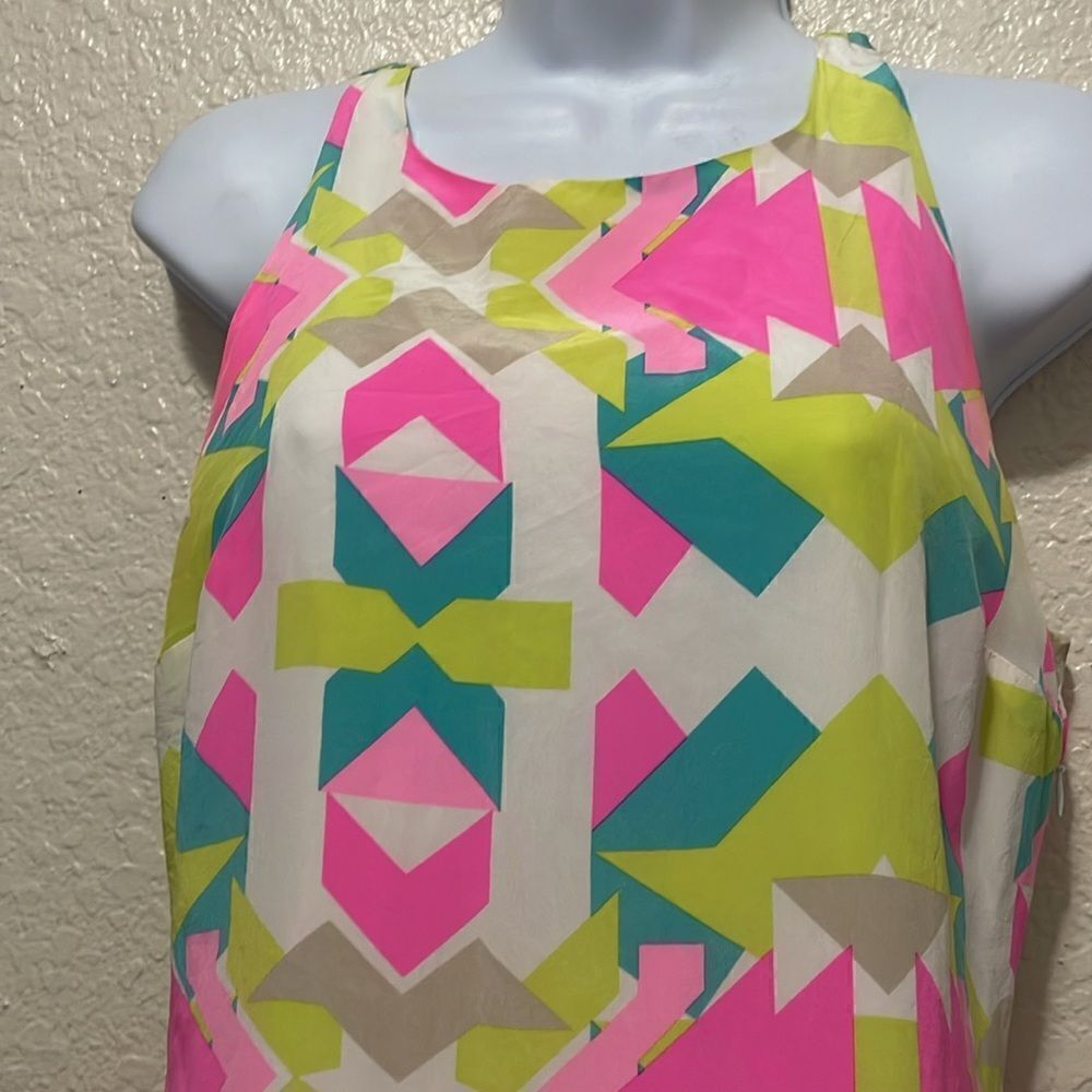 Britt Ryan Parade Silk Shift Dress Size XS Bright Abstract - Picture 5 of 9